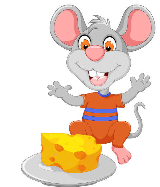 Funny Mouse Cartoon Eating Cheese Stock Illustration - Download Image Now -  Animal, Animal Body Part, Animal Ear - iStock