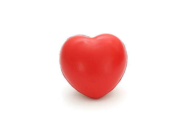 istock Isolated single simple red sponge heart on white background 636277238