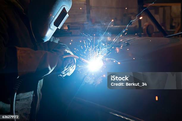 Repair Of Parts Of The Apparatus For Manual Arc Welding Stock Photo - Download Image Now