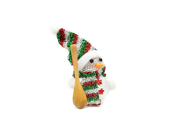 istock Isolated cute snowman toy on white background 636279524