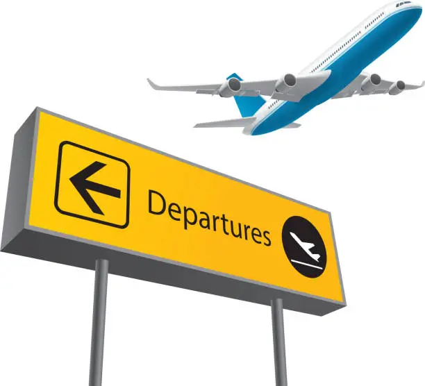 Vector illustration of Airport departures board