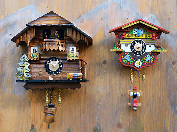 istock Traditional colorful wooden cuckoo clocks 636286276