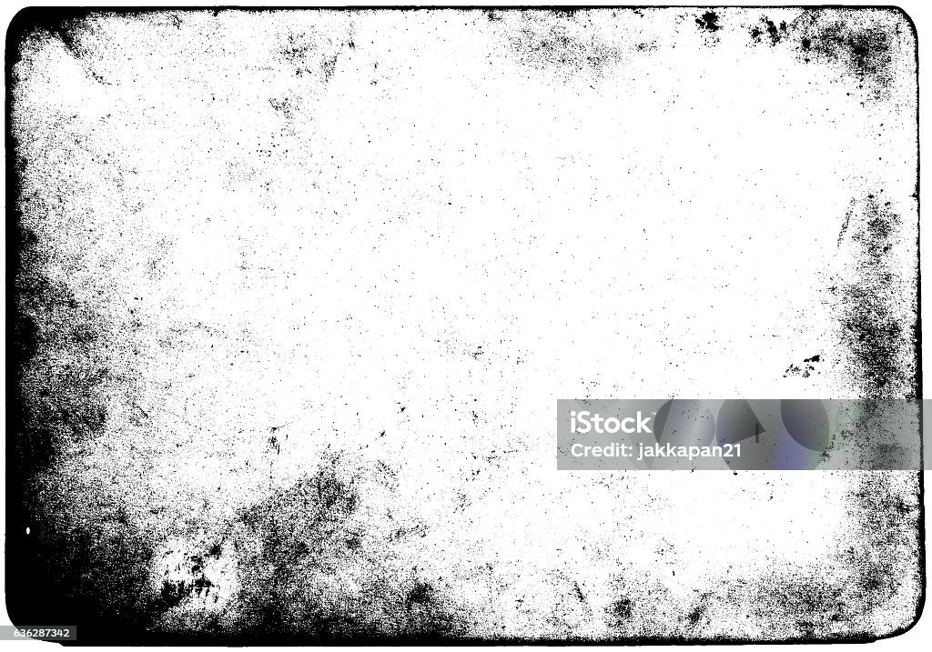 dirt frame overlay Abstract dirty or aging frame. Dust particle and dust grain texture on white background, dirt overlay or screen effect use for grunge background and vintage style. Distraught Stock Photo