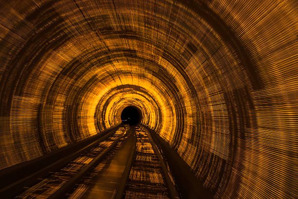 istock Railroad Track In Tunnel 636287490
