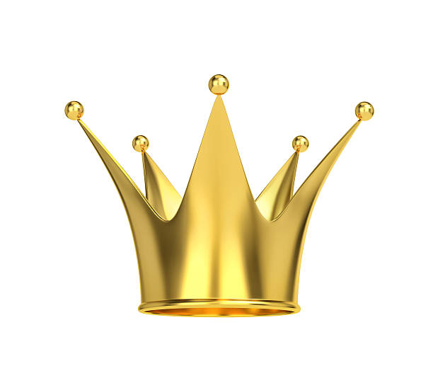 istock Golden crown isolated on white 636289306
