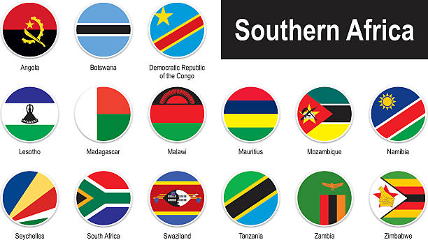 포석 남부 아프리카 - botswanan flag stock illustrations