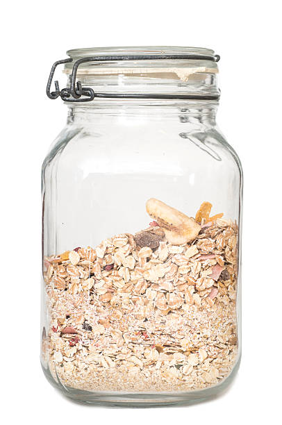 cerials oat flakes storage in jars at kitchen cerials in boxes cerial stock pictures, royalty-free photos & images
