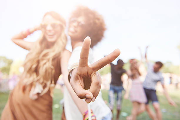 istock Peace sign made by african descent woman 636296678
