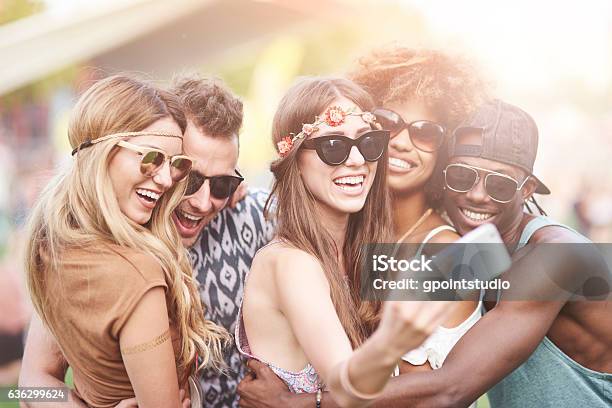 Can We Take A Selfie First Stock Photo - Download Image Now - Music Festival, Traditional Festival, Sunglasses