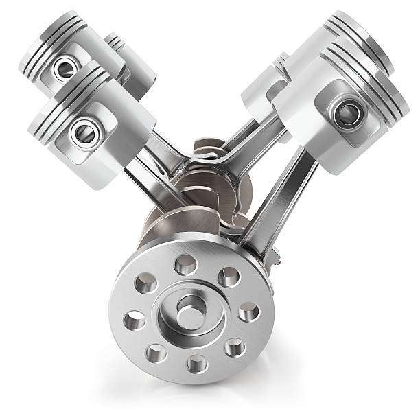 istock Crankshaft pistons engine V6 mechanism 636300040
