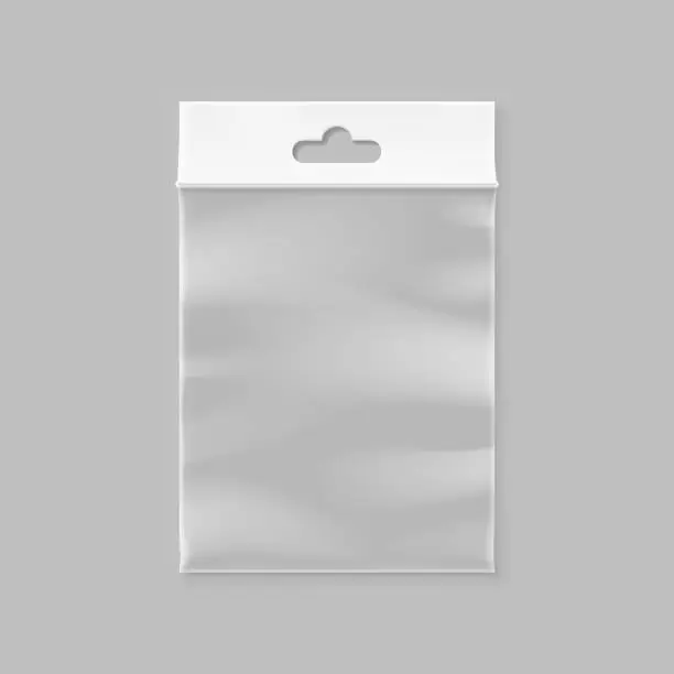 Vector illustration of Empty transparent zipper bag