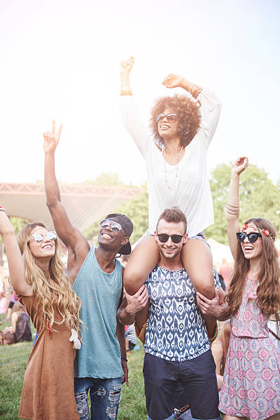 istock Music fans cheering in concert 636300896