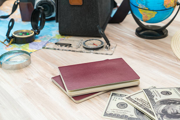 istock Travel items on hardwood floor 636303000