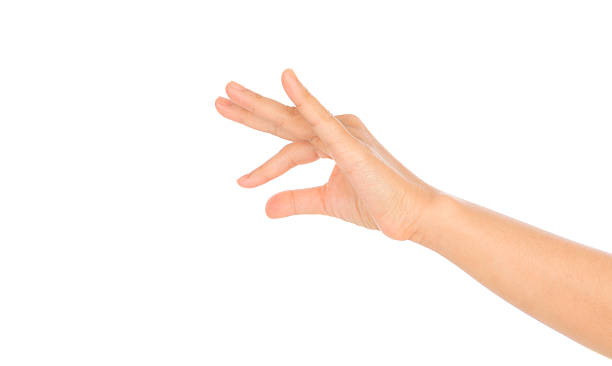 istock Woman hand making gestures in white background 636306866