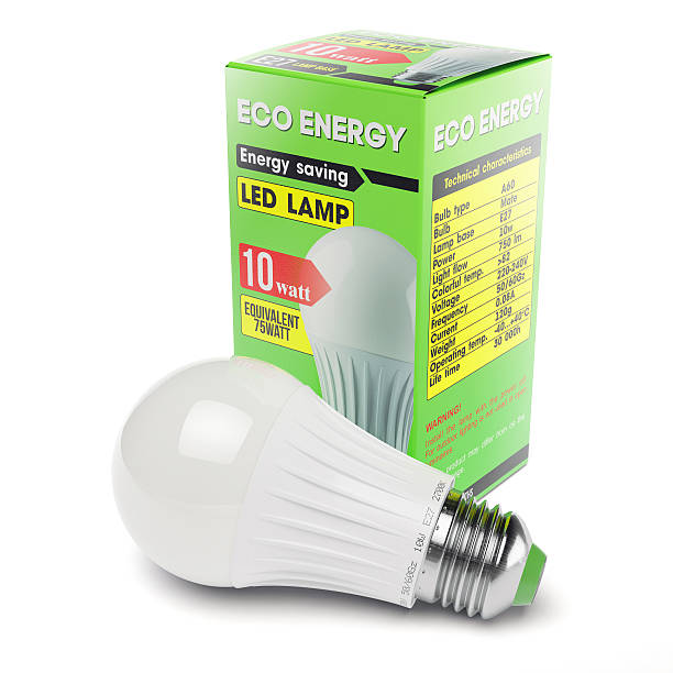 istock Energy savings modern LED lamp in cardboard box 636307416