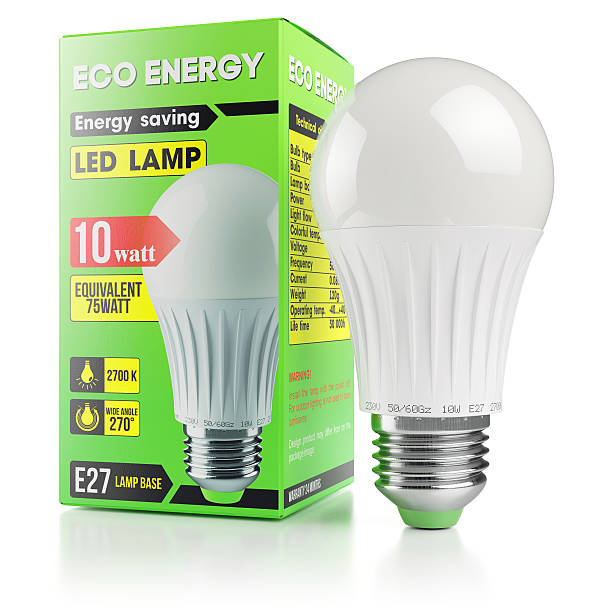 istock Energy savings modern LED lamp in packing box 636307584