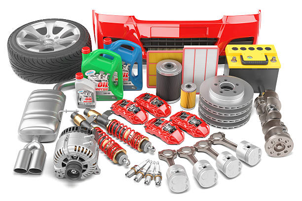 istock Big auto parts set isolated on a white background 636308278