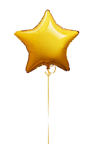forme étoilée balloon - yellow balloon photos et images de collection