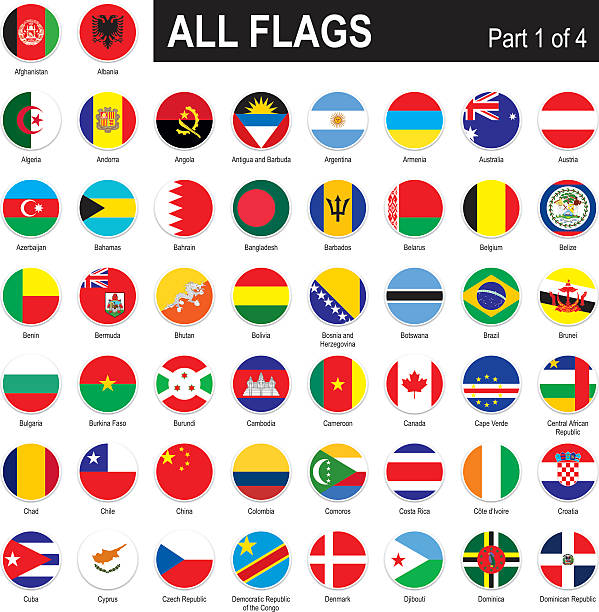 illustrazioni stock, clip art, cartoni animati e icone di tendenza di tutte le bandiere del mondo - flag countries symbol scandinavian