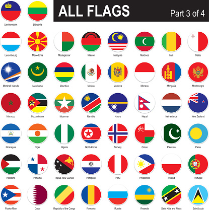 All round World Flags with country names (part3)