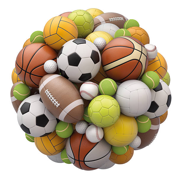 real alle bälle sind weißer hintergrund - sport ball sphere competition stock-fotos und bilder