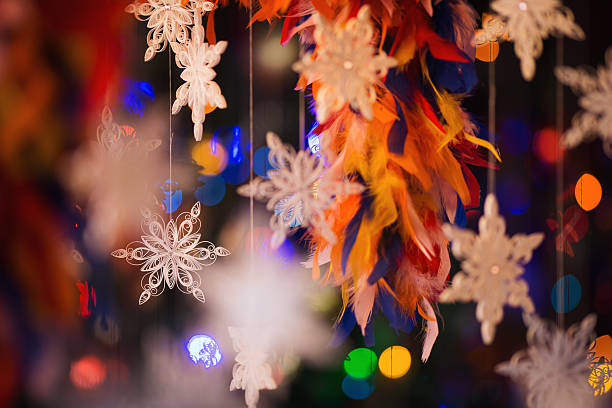 istock Paper snowflake made with quilling technique - macro details 636316748