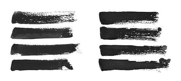 traços de pincel preto - inks on paper design ink empty imagens e fotografias de stock