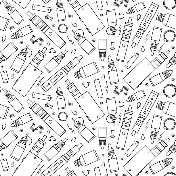 ilustrações de stock, clip art, desenhos animados e ícones de vector seamless pattern for vape shop - propylene