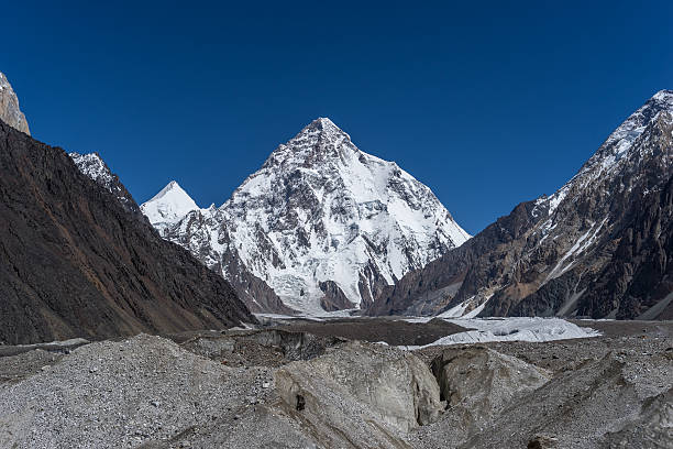 istock K2 mountain peak behind Baltoro glacier, Skardu, Gilgit, Pakistan 636330658