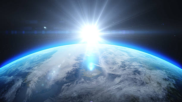 istock Sunrise over earth as seen from space. With stars background 636334776