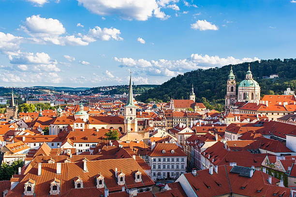 istock view on roof Old Town, Prague, Czech Republic 636335942