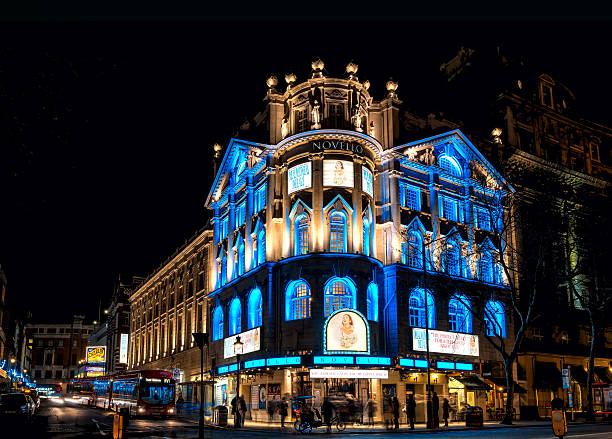 London Christmas lights at Novello Theatre stock photo