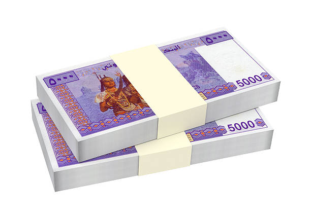 istock Djiboutian franc bills isolated on white background. 636339390