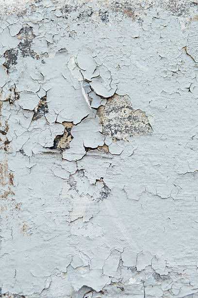 istock texture Close Up of Chipped blue peeling paint, covered with 636341124
