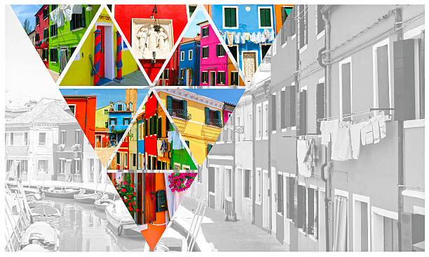 istock Collage of Burano, Venice 636341542