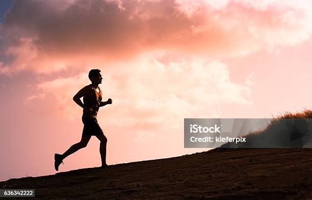 Man Running Outdoors Stock Photo - Download Image Now - Running, Track Event, Men