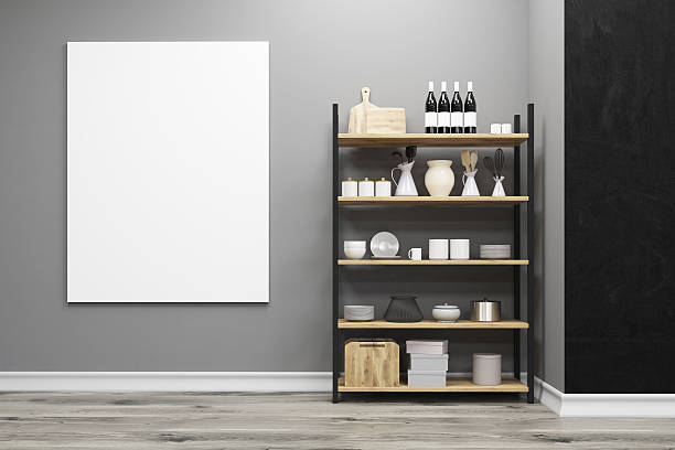 istock Close up of a kitchen cupboard and a poster 636343024