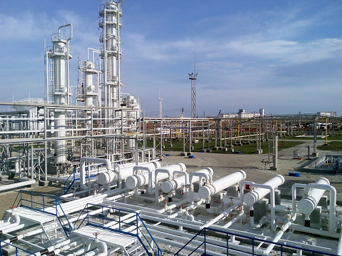 The oil refinery. Equipment for primary oil refining.