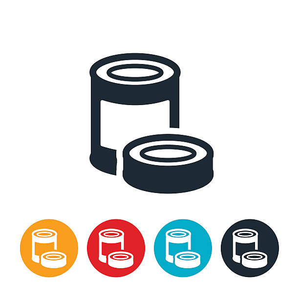 Canned Food Icon An icon of two cans of food. canned food stock illustrations