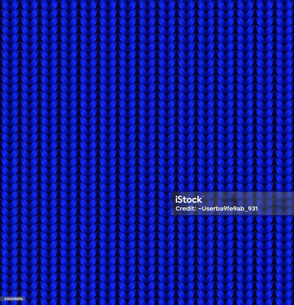 Realistic Blue Knit Texture Vector Seamless Pattern Stock Illustration ...