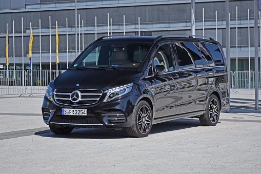 Stuttgart, Germany - September 7th, 2016: Mercedes V-Class stopped on the street. The V-Class is the biggest luxury vehicle in Mercedes offer.
