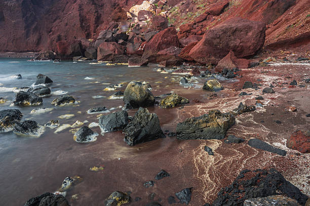 istock Unusual and unique Red beach on Santorini, Greece 636351786
