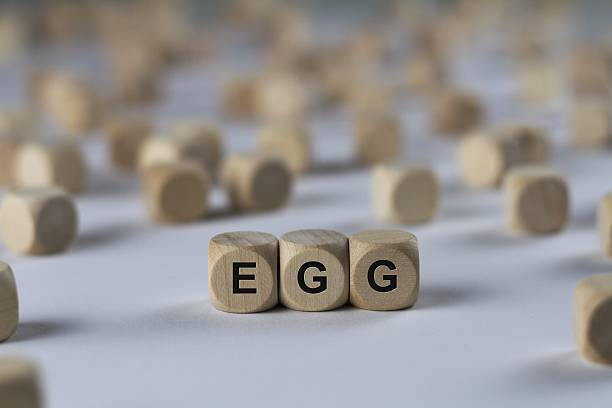 istock egg - cube with letters, sign with wooden cubes 636352658