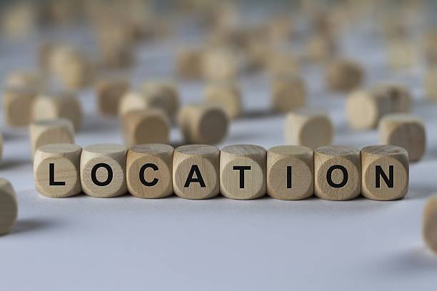 istock location - cube with letters, sign with wooden cubes 636359384