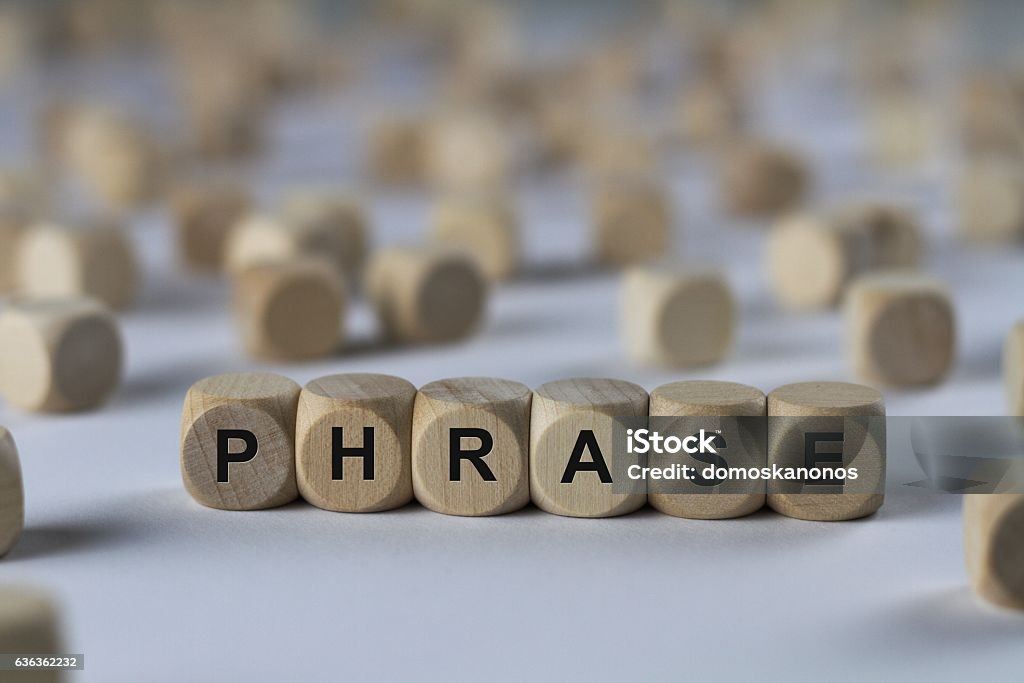 phrase - cube with letters, sign with wooden cubes Sentencing Stock Photo