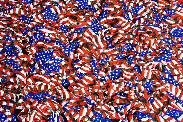 istock United States of America flag pattern cloth hat background. 636364902