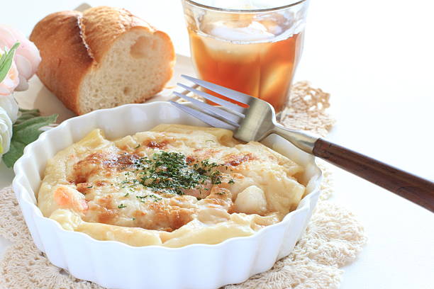 istock seafood and macaroni gratin 636365282