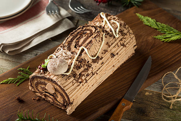 istock Homemade Chocolate Christmas Yule Log 636367840