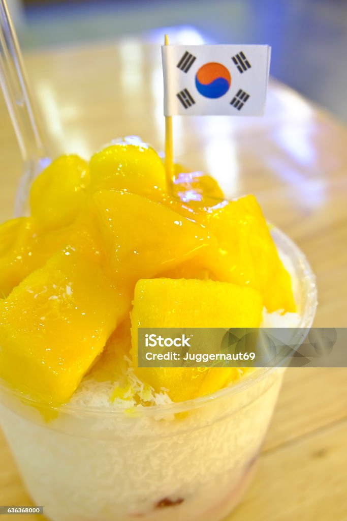 Korean Mango Bingsu Milk Ice Cream Stock Photo - Download Image Now