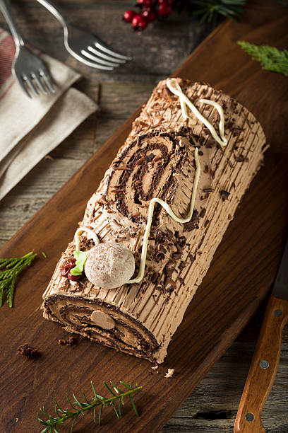 istock Homemade Chocolate Christmas Yule Log 636368052